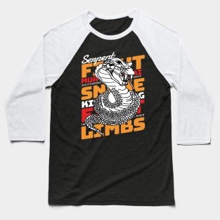 Muay Thai Kickboxing Serpent Tattoo Baseball T-Shirt